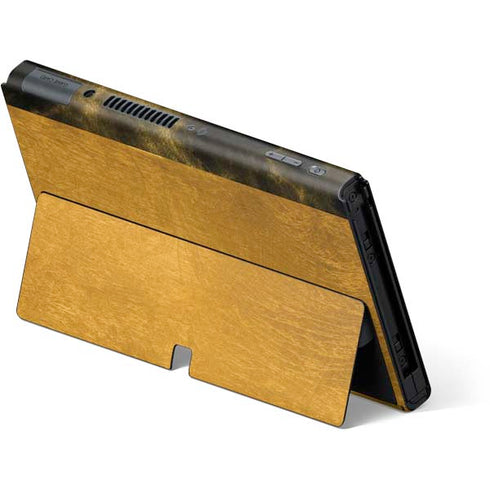 Black and Gold Split Marble Nintendo Switch OLED (2021) Skin
